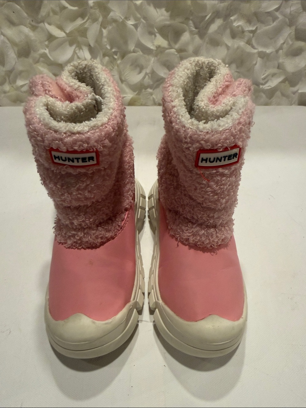 Hunter Pink Sherpa-Lined Rain Boots